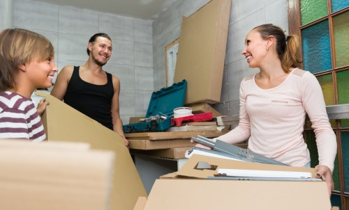 Office removals planning in Blackfen with moving boxes and workspace setup