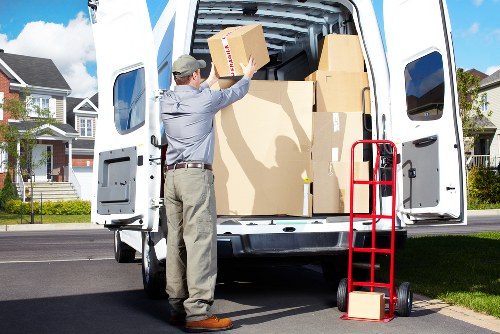 Packed moving boxes ready for local removals in Blackfen